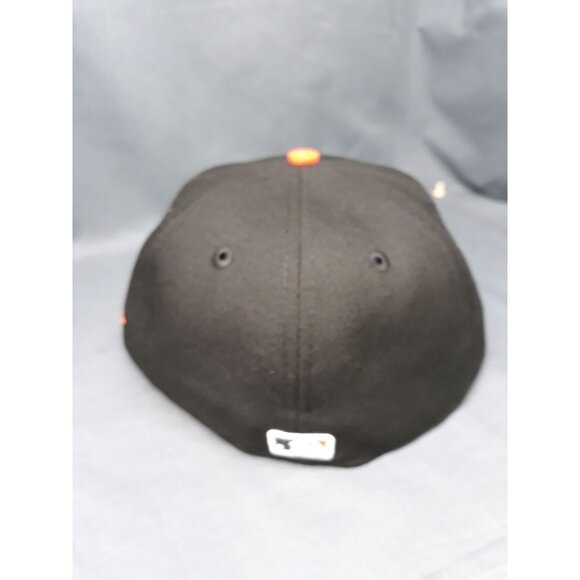 New Era 59Fifty Men's Fitted San Francisco Giants Hat Black Orange Size 7 NEW! - Picture 4 of 7